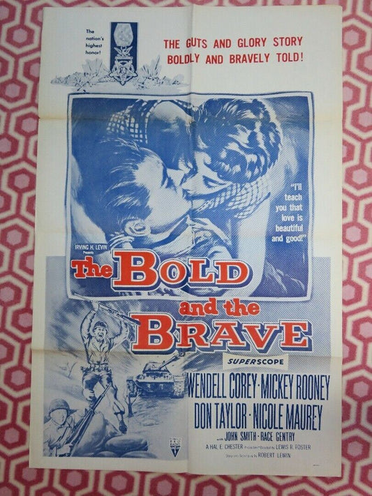 THE BOLD AND THE BRAVE US ONE SHEET POSTER WENDELL COREY MICKEY ROONEY Movie posters
