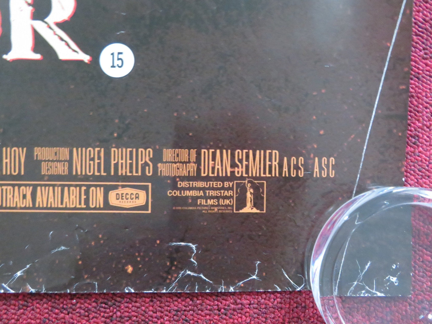 THE BONE COLLECTOR UK QUAD ROLLED POSTER DENZEL WASHINGTON ANGELINA JOLIE 1999 Rendezvous Cinema Movie posters