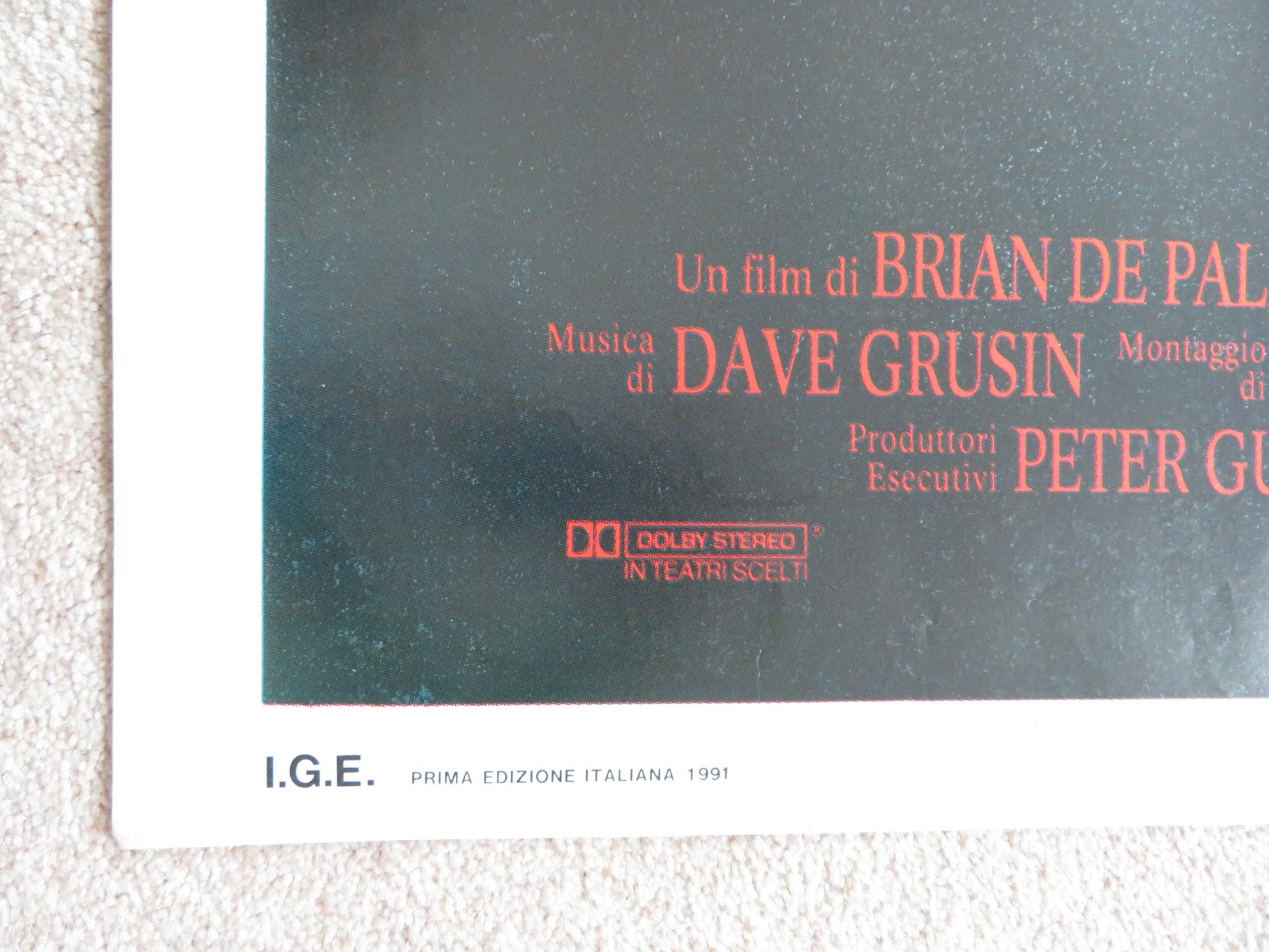 THE BONFIRE OF THE VANITIES ITALIAN 2 FOGLIO POSTER TOM HANKS BRUCE WILLIS '90 Rendezvous Cinema Movie posters