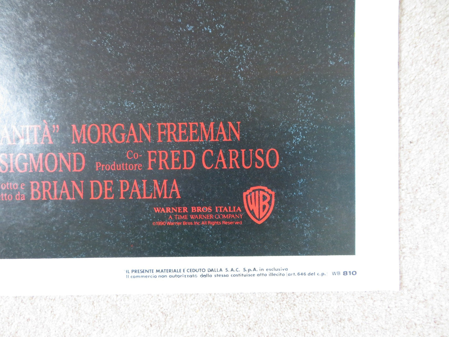 THE BONFIRE OF THE VANITIES ITALIAN 2 FOGLIO POSTER TOM HANKS BRUCE WILLIS '90 Rendezvous Cinema Movie posters