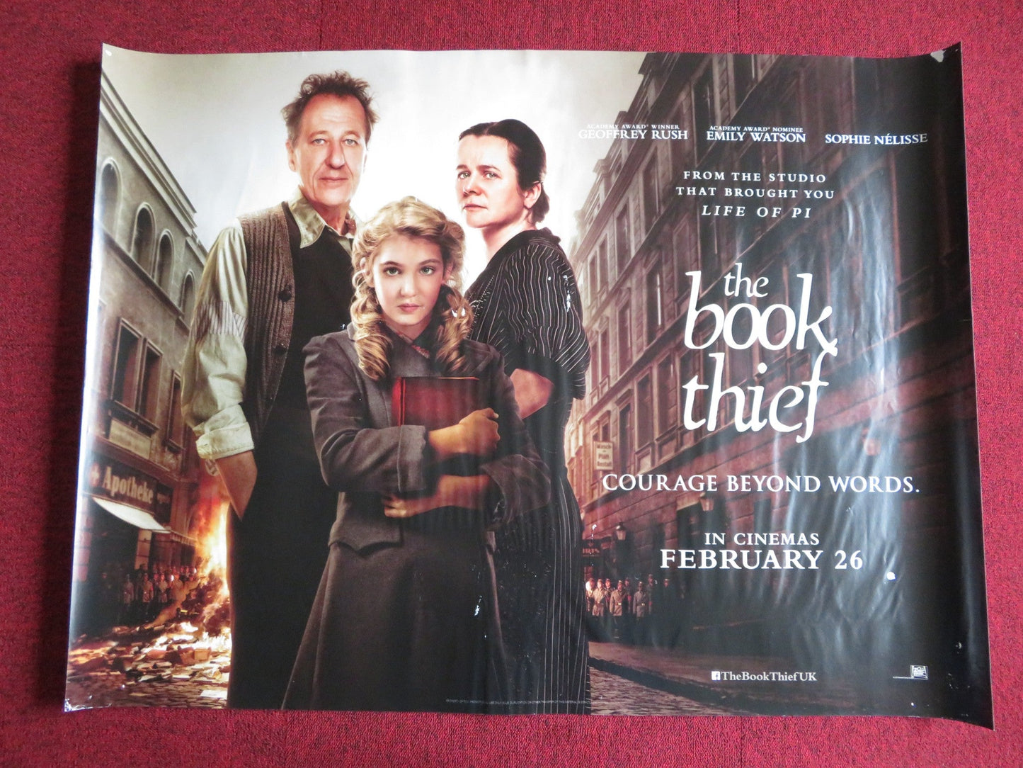 THE BOOK THIEF UK QUAD (30"x 40") ROLLED POSTER GEOFFREY RUSH EMILY WATSON 2013 Rendezvous Cinema Movie posters