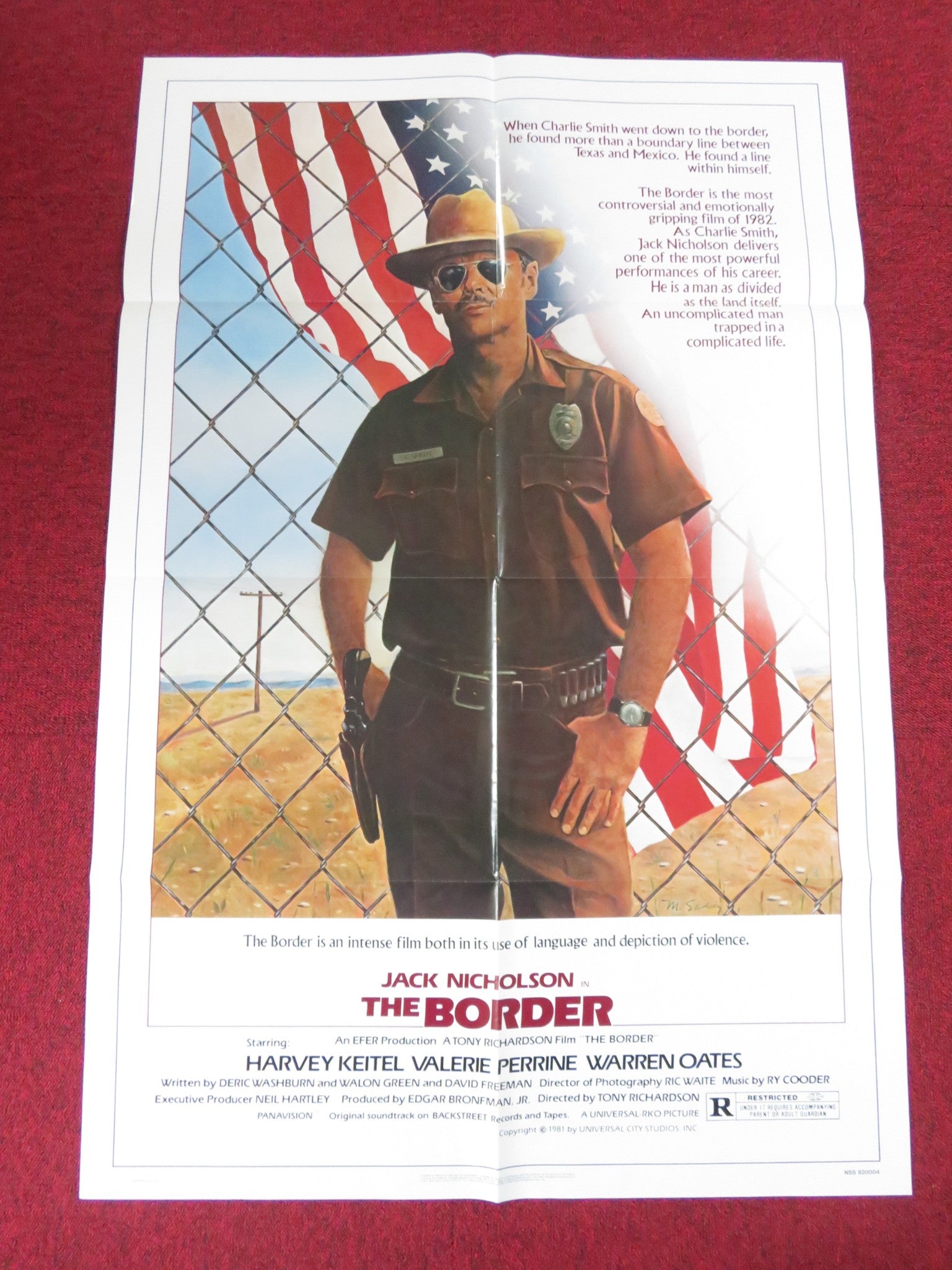 THE BORDER FOLDED US ONE SHEET POSTER JACK NICHOLSON HARVEY KEITEL 1981 Rendezvous Cinema Movie posters