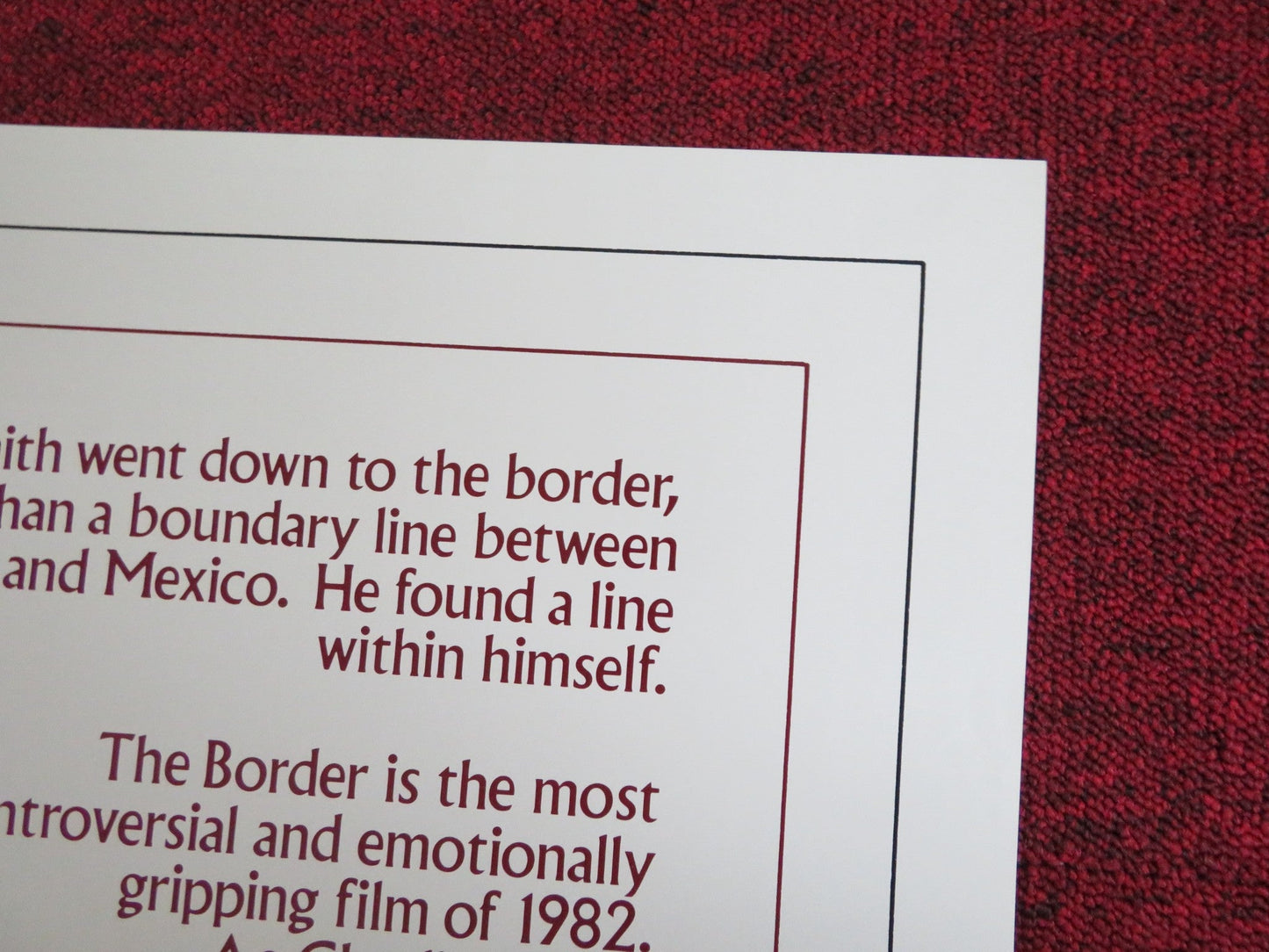 THE BORDER FOLDED US ONE SHEET POSTER JACK NICHOLSON HARVEY KEITEL 1981 Rendezvous Cinema Movie posters