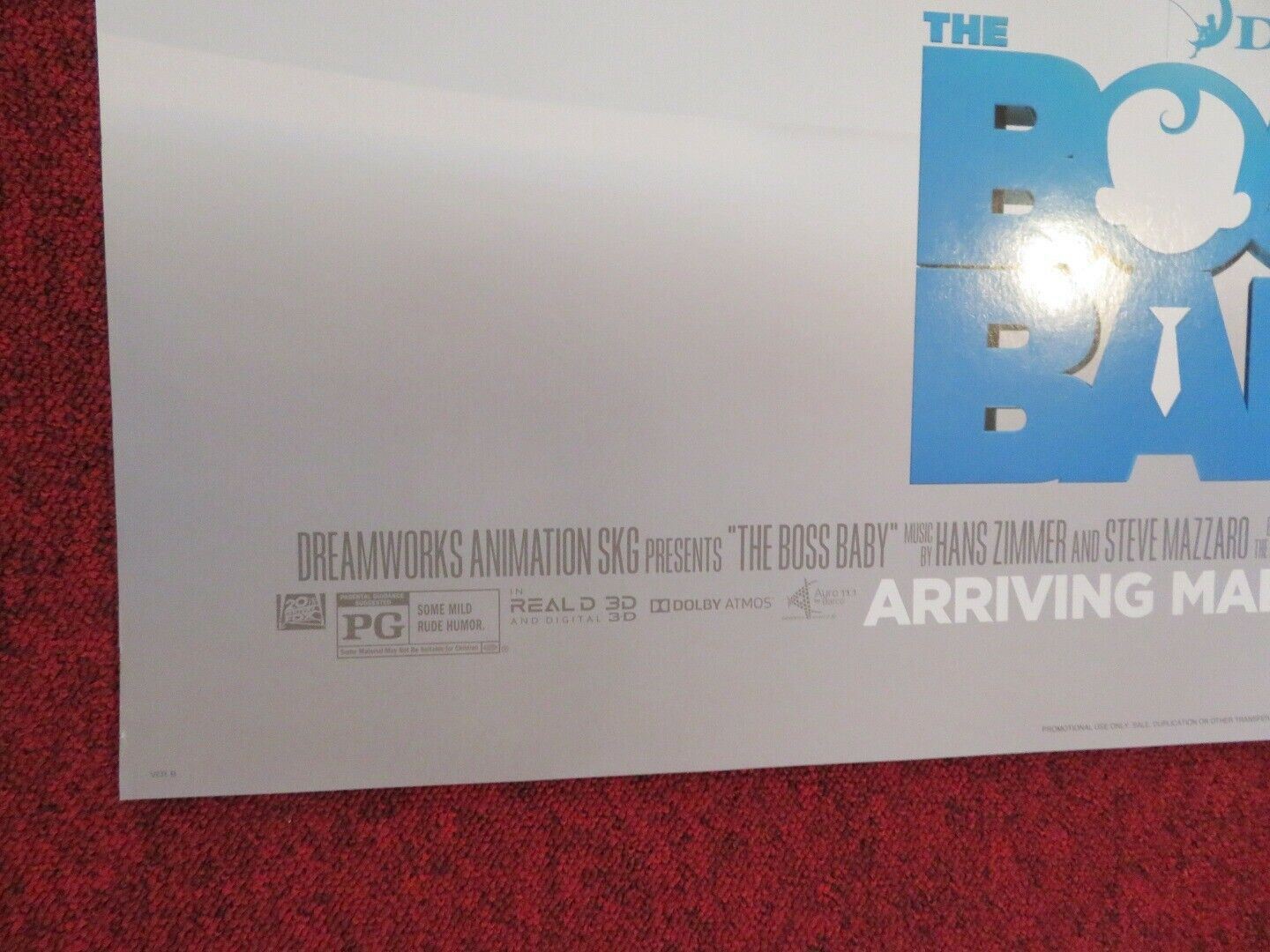THE BOSS BABY VERSION B US ONE SHEET ROLLED POSTER ALEC BALDWIN 2017 - Rendezvous Cinema