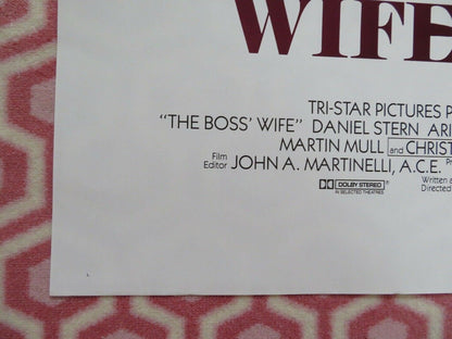 THE BOSS' WIFE US ONE SHEET POSTER DANIEL STERN ARIELLE DOMBASLE 1986 - Rendezvous Cinema