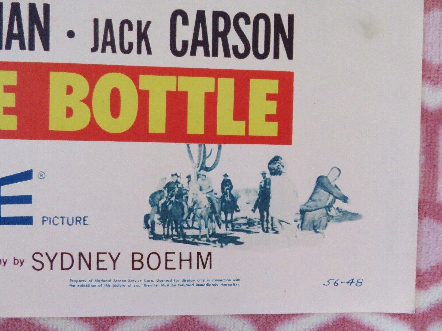 THE BOTTOM OF THE BOTTLE US HALF SHEET (22"x 28") POSTER VAN JOHNSON 1956 Movie posters