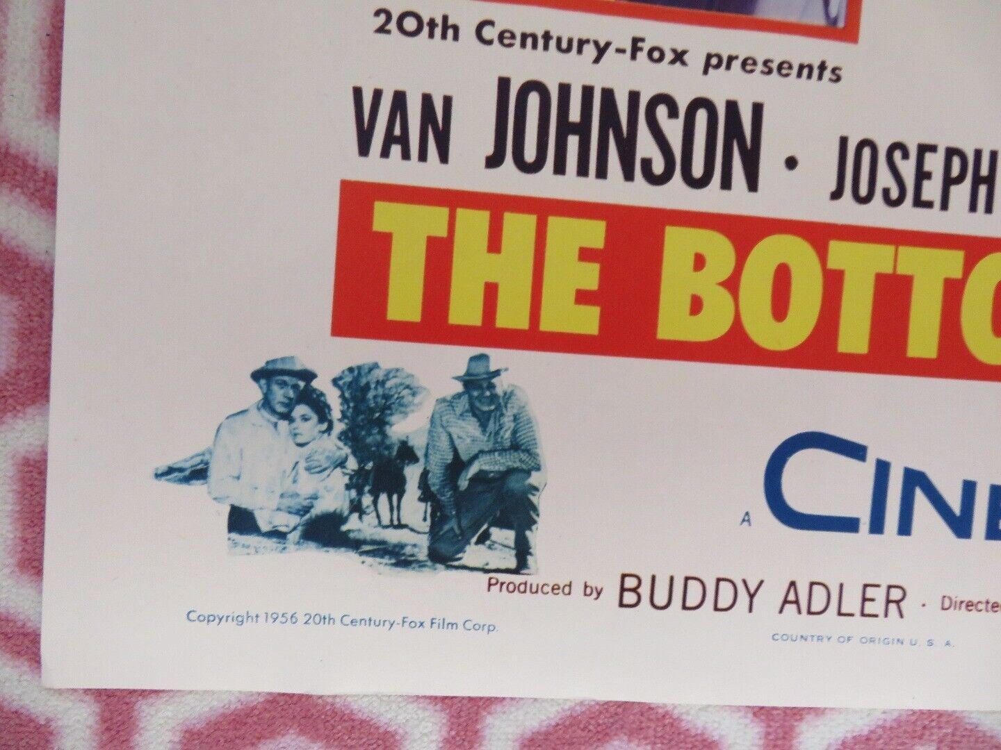 THE BOTTOM OF THE BOTTLE US HALF SHEET (22"x 28") POSTER VAN JOHNSON 1956 Movie posters