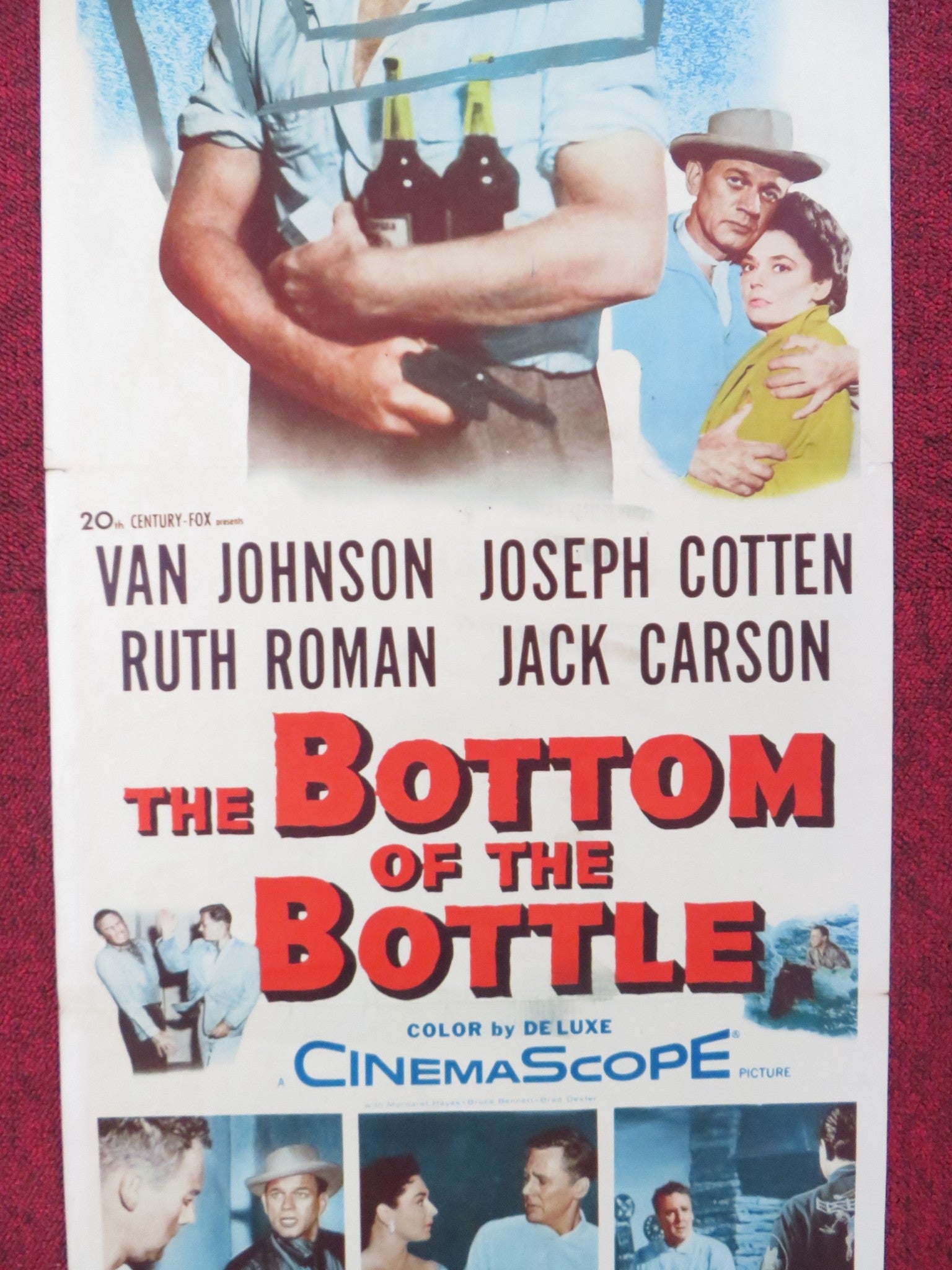 THE BOTTOM OF THE BOTTLE US INSERT (14"x 36") POSTER VAN JOHNSON COTTEN 1956 Rendezvous Cinema Movie posters