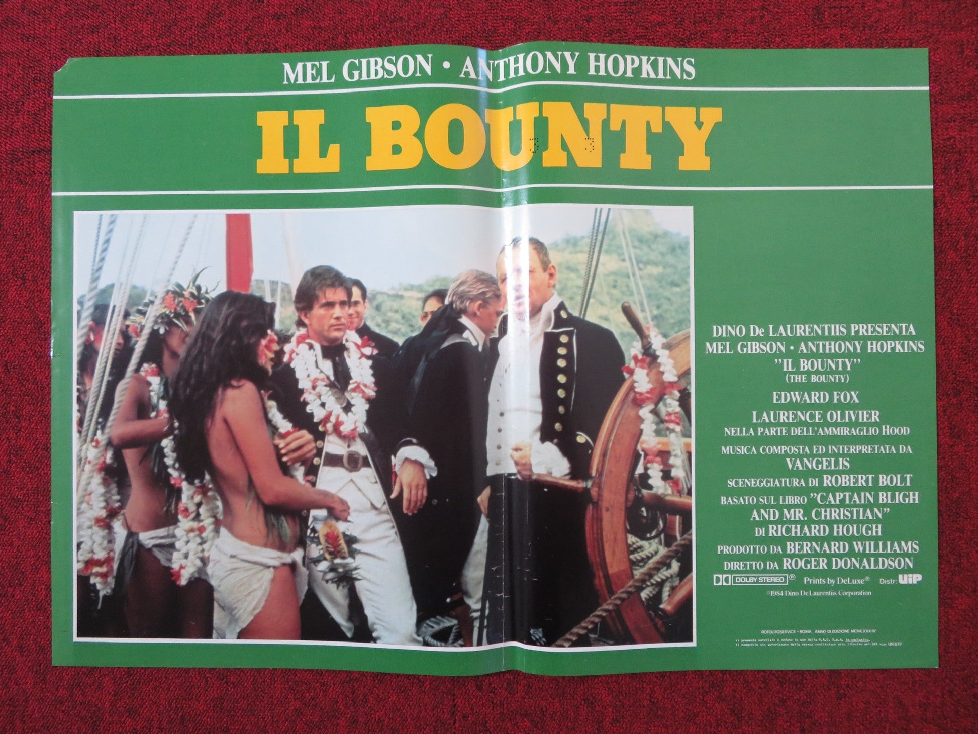 THE BOUNTY - B ITALIAN FOTOBUSTA POSTER MEL GIBSON ANTHONY HOPKINS 1984 Rendezvous Cinema Movie posters