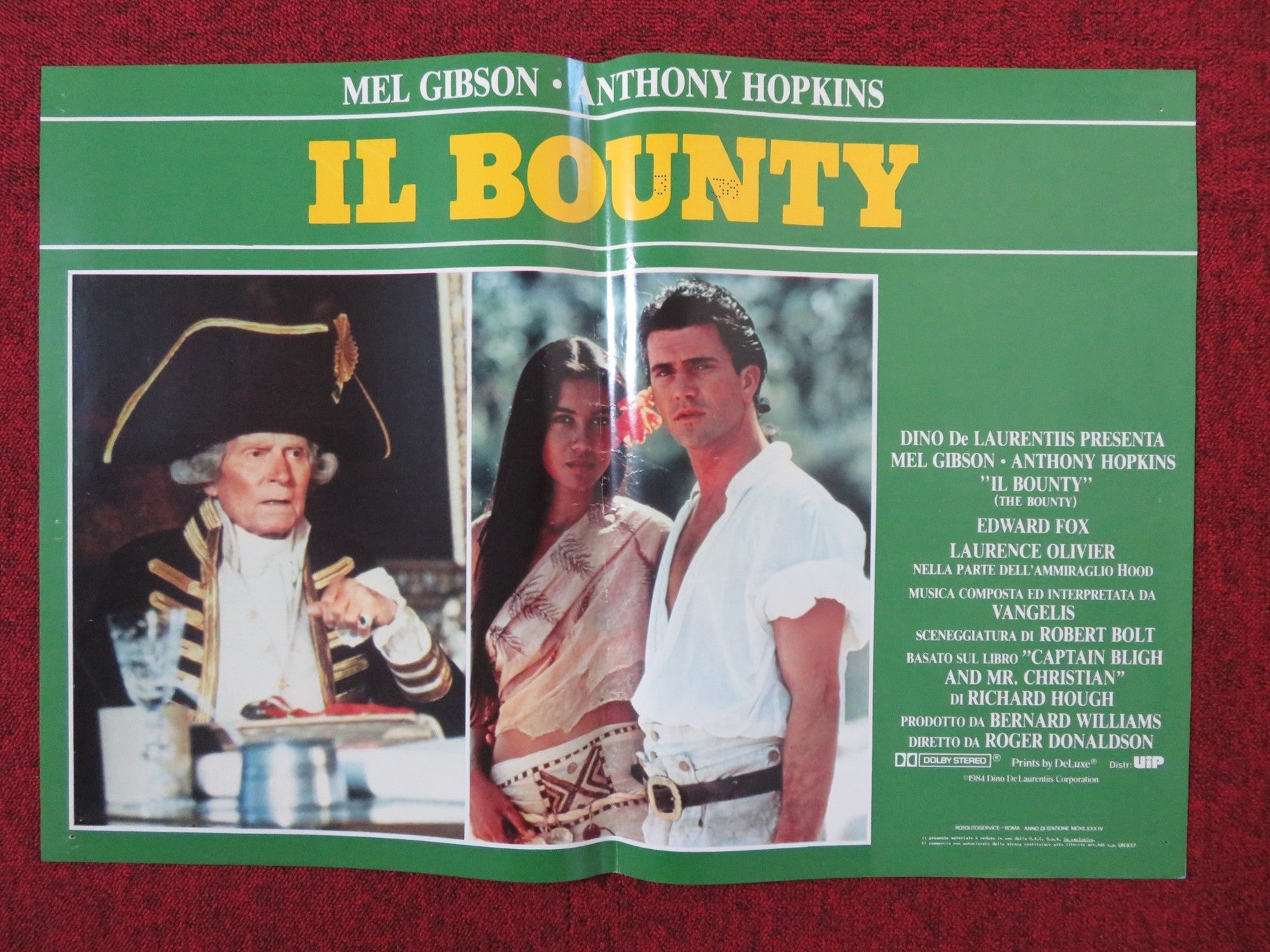 THE BOUNTY - D ITALIAN FOTOBUSTA POSTER MEL GIBSON ANTHONY HOPKINS 1984 Rendezvous Cinema Movie posters