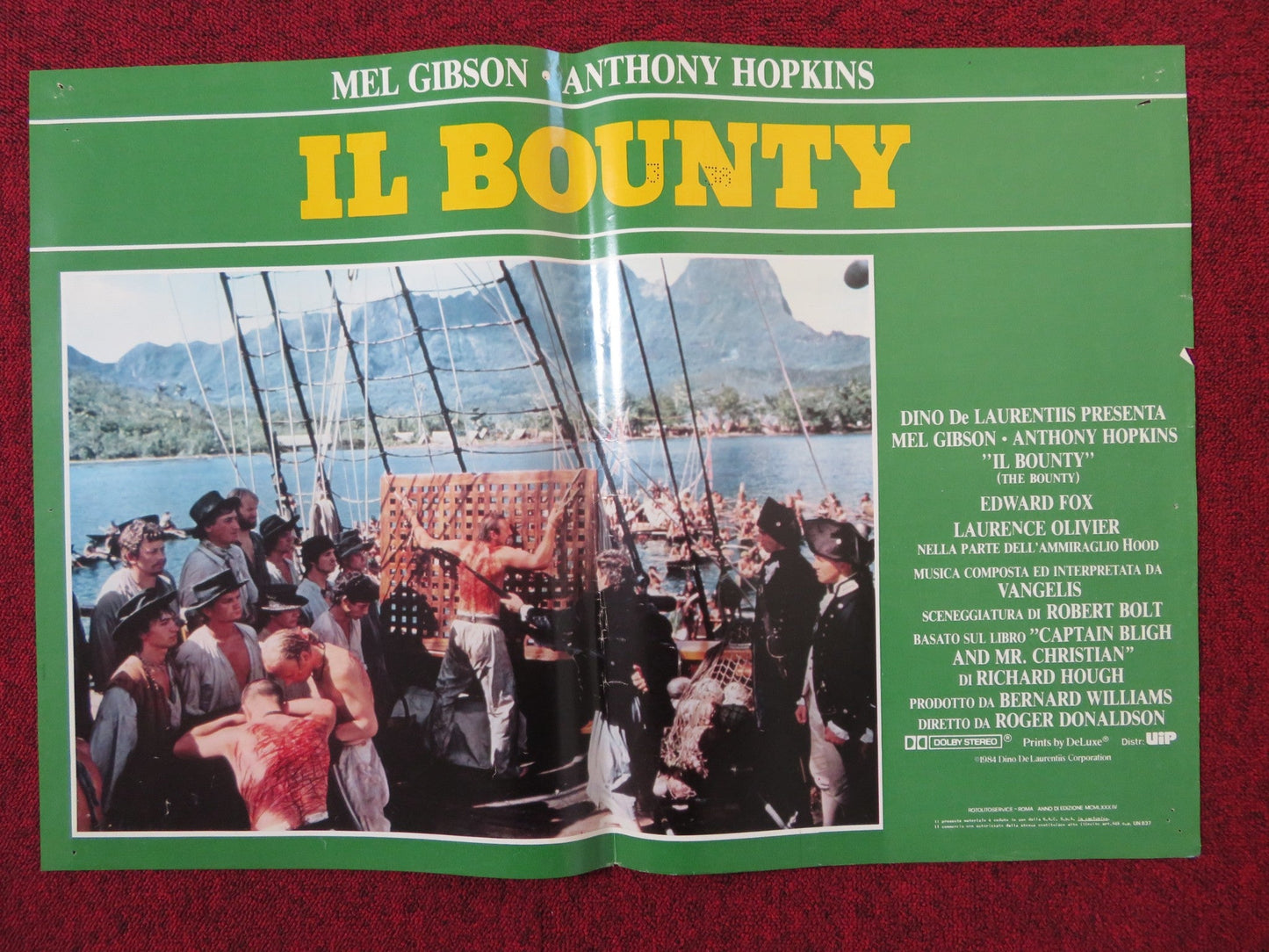 THE BOUNTY - E ITALIAN FOTOBUSTA POSTER MEL GIBSON ANTHONY HOPKINS 1984 Rendezvous Cinema Movie posters