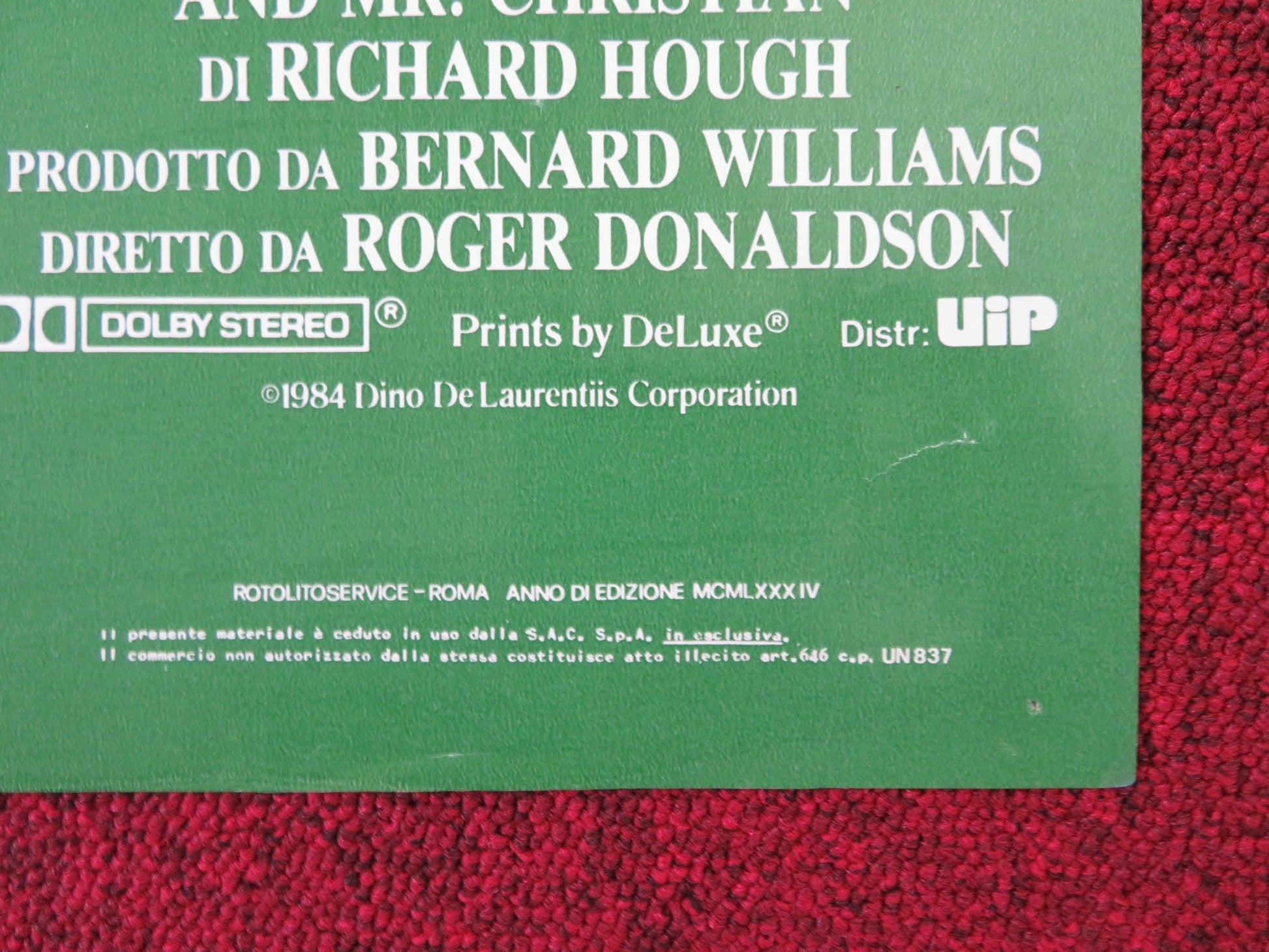 THE BOUNTY - F ITALIAN FOTOBUSTA POSTER MEL GIBSON ANTHONY HOPKINS 1984 Rendezvous Cinema Movie posters