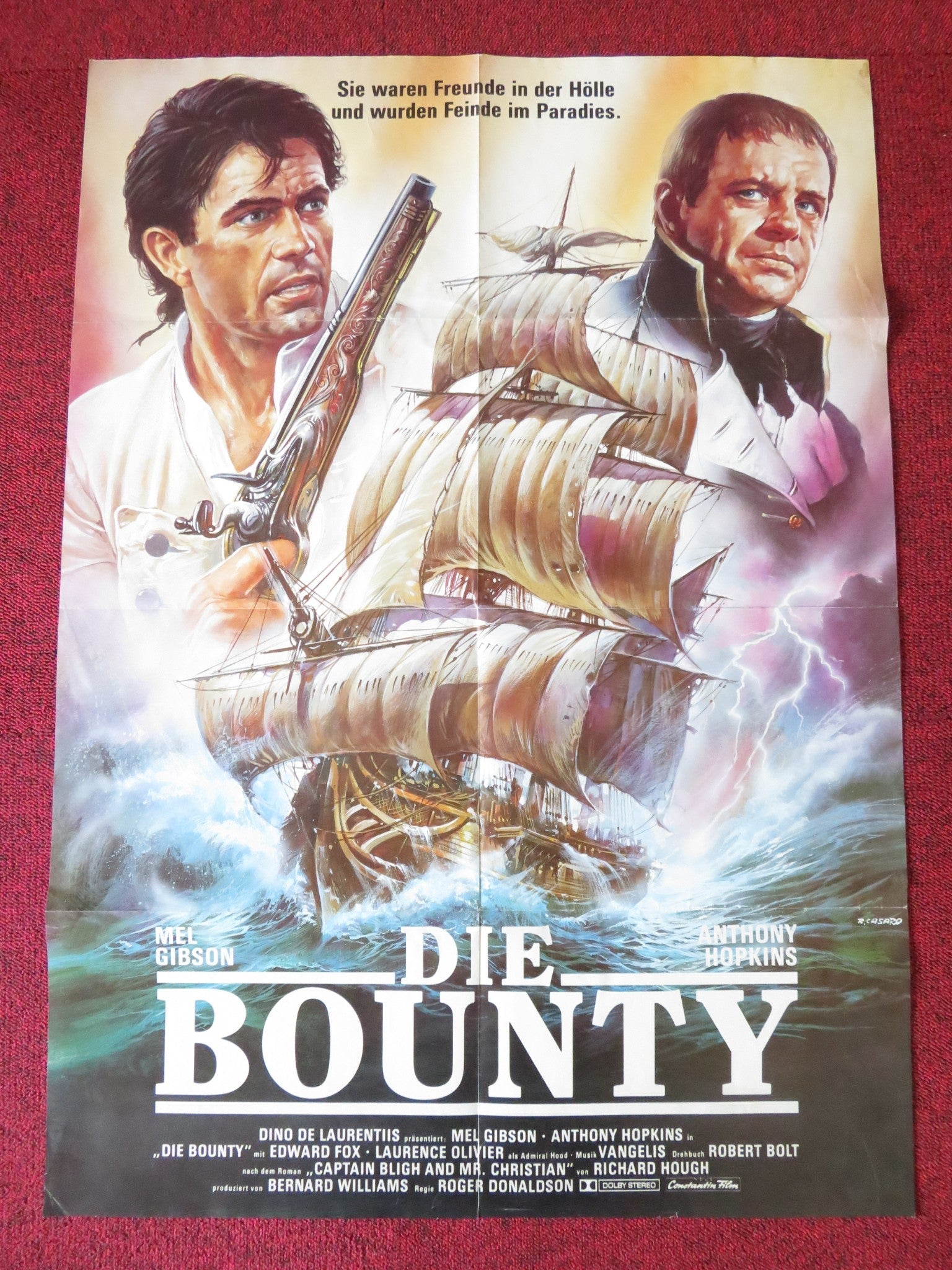 THE BOUNTY GERMAN POSTER MEL GIBSON ANTHONY HOPKINS 1984 Rendezvous Cinema Movie posters