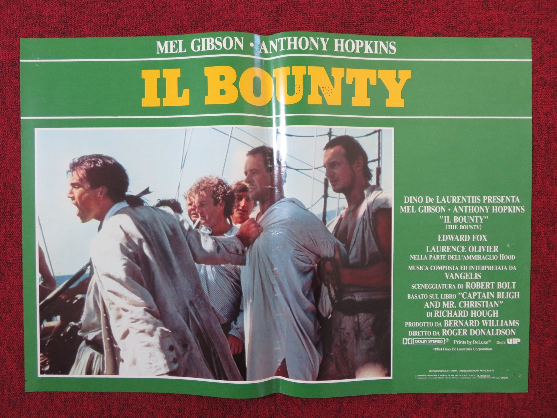 THE BOUNTY - H ITALIAN FOTOBUSTA POSTER MEL GIBSON ANTHONY HOPKINS 1984 Rendezvous Cinema Movie posters