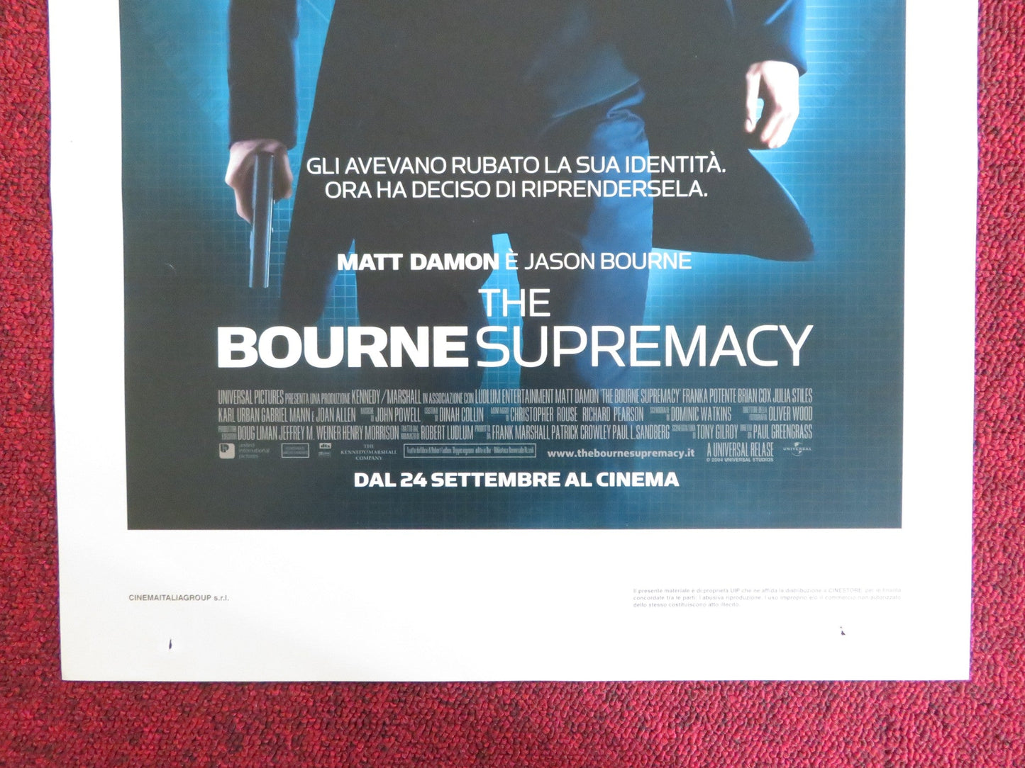 THE BOURNE SUPREMACY ITALIAN LOCANDINA POSTER MATT DAMON FRANKA POTENTE 2004 Rendezvous Cinema Movie posters