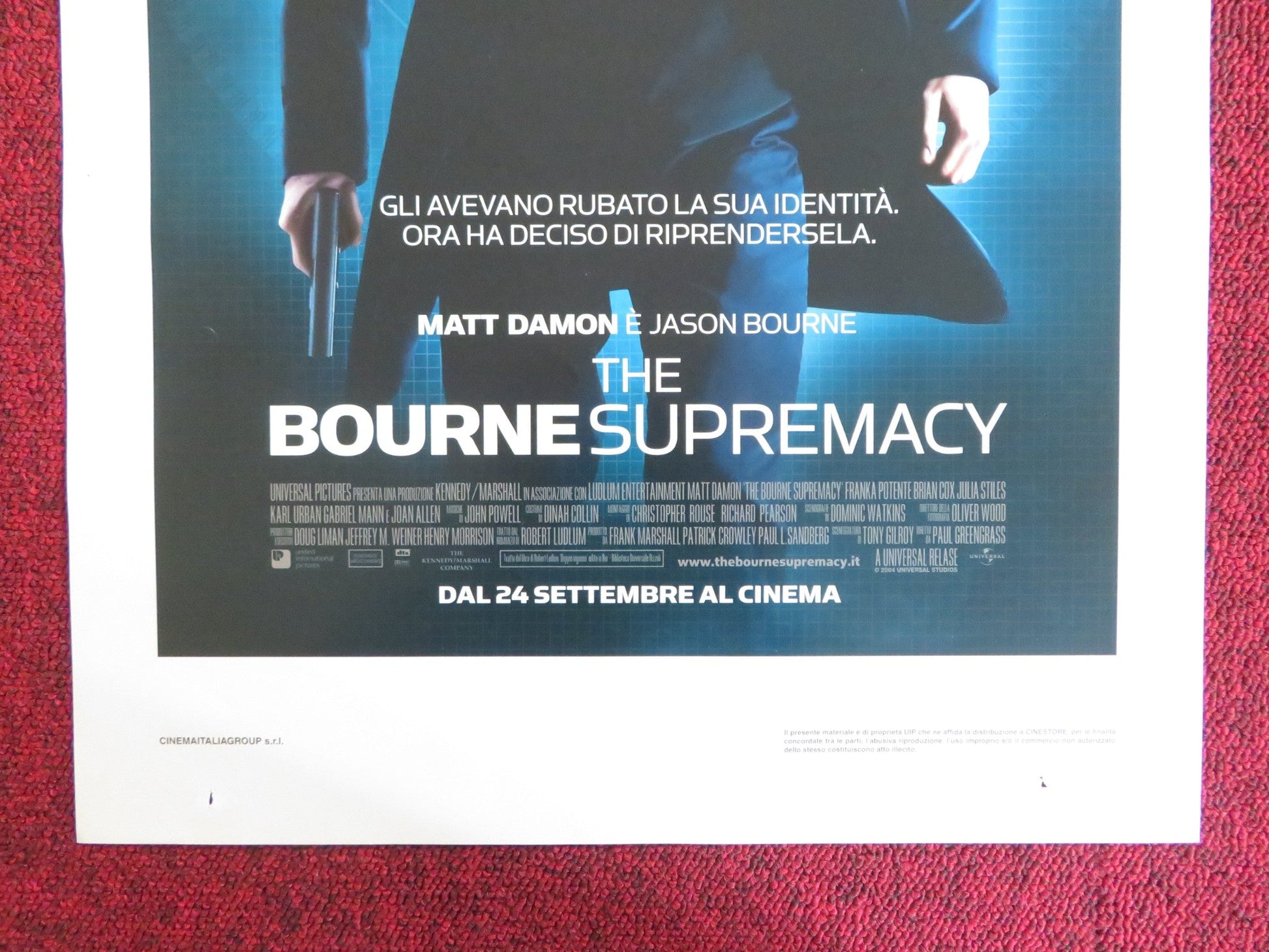 THE BOURNE SUPREMACY ITALIAN LOCANDINA POSTER MATT DAMON FRANKA POTENTE 2004 Rendezvous Cinema Movie posters