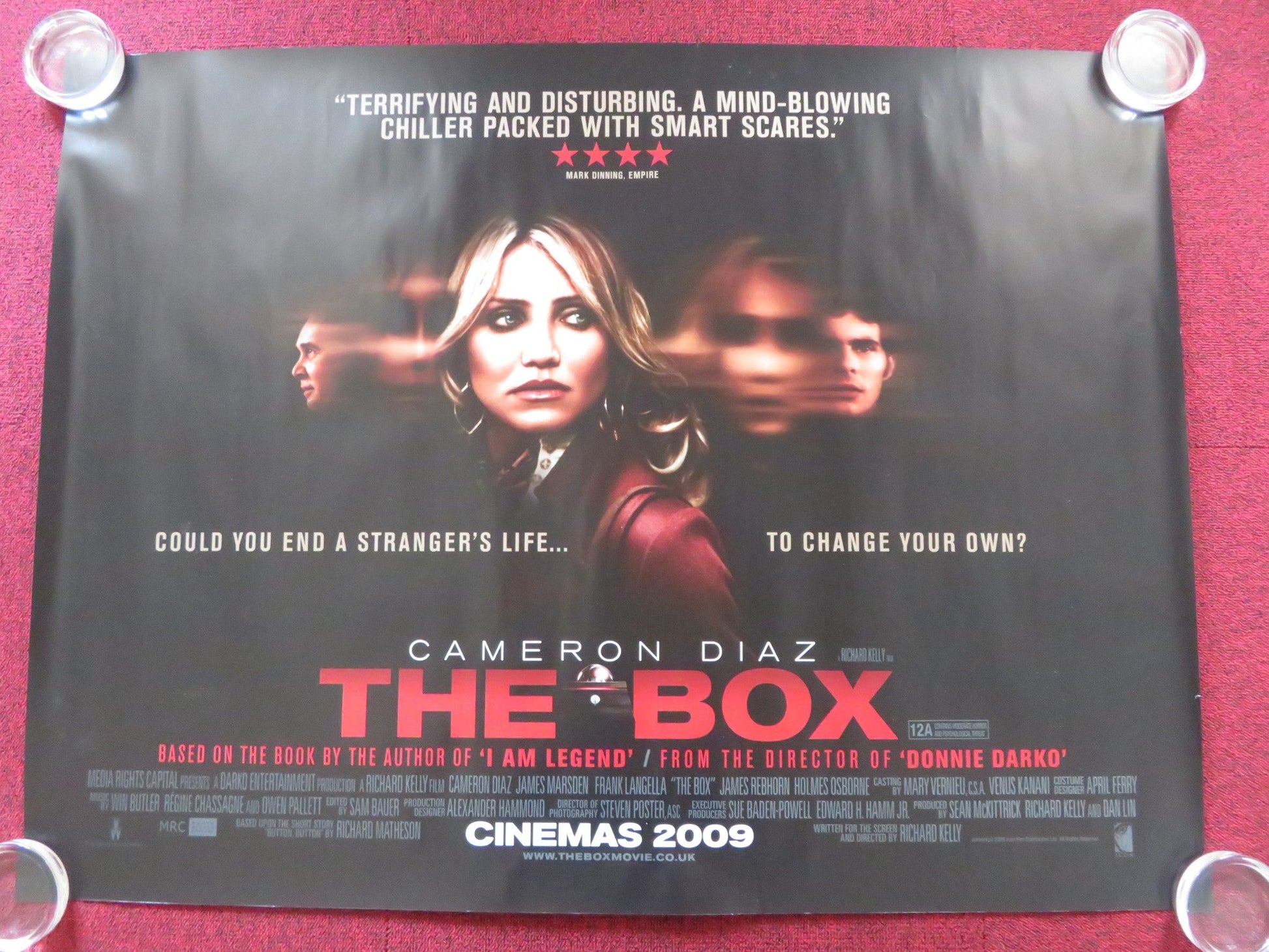 THE BOX UK QUAD (30"x 40") ROLLED POSTER CAMERON DIAZ JAMES MARSDEN 2009 Rendezvous Cinema Movie posters
