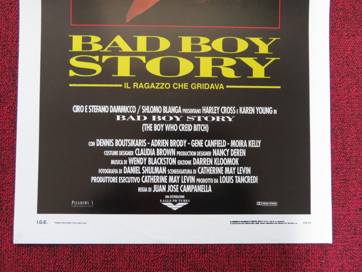 THE BOY WHOC CRIED BITCH ITALIAN LOCANDINA POSTER HARLEY CROSS KAREN YOUNG 1991 Rendezvous Cinema Movie posters