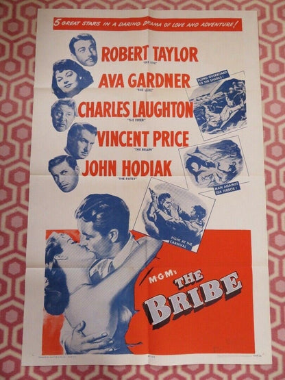 THE BRIBE FOLDED US ONE SHEET POSTER ROBERT TAYLOR AVA GARDNER 1949 Movie posters