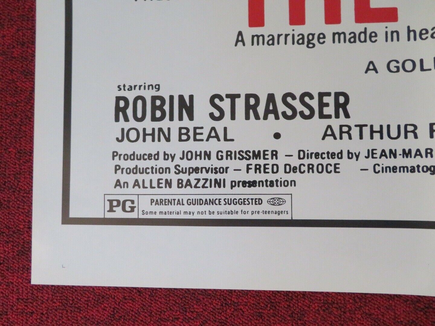 THE BRIDE FOLDED US ONE SHEET POSTER ROBIN STRASSER JOHN BEAL 1973 Rendezvous Cinema Movie posters