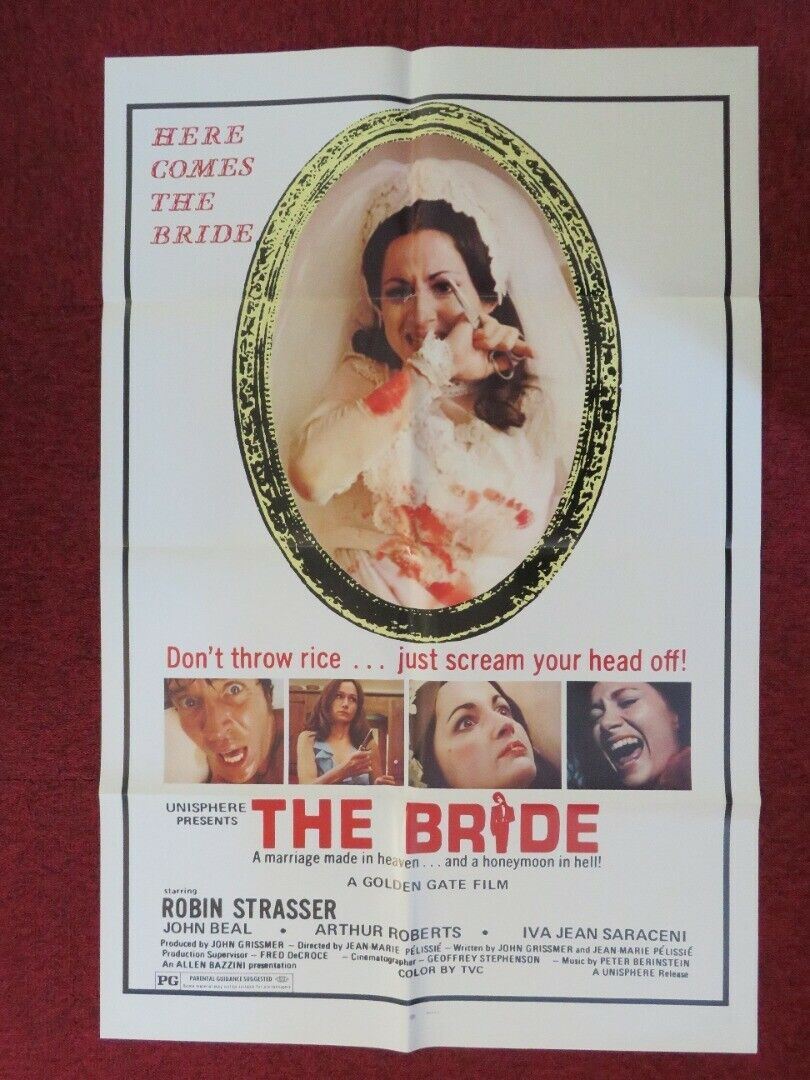 THE BRIDE FOLDED US ONE SHEET POSTER ROBIN STRASSER JOHN BEAL 1973 Rendezvous Cinema Movie posters