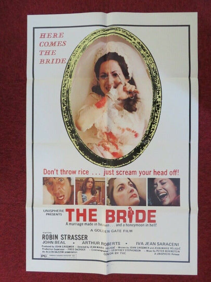 THE BRIDE FOLDED US ONE SHEET POSTER ROBIN STRASSER JOHN BEAL 1973 Rendezvous Cinema Movie posters