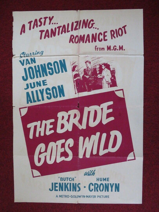 THE BRIDE GOES WILD FOLDED U.S ONE SHEET POSTER VAN JOHNSON JUNE ALLYSON 1948 Movie posters
