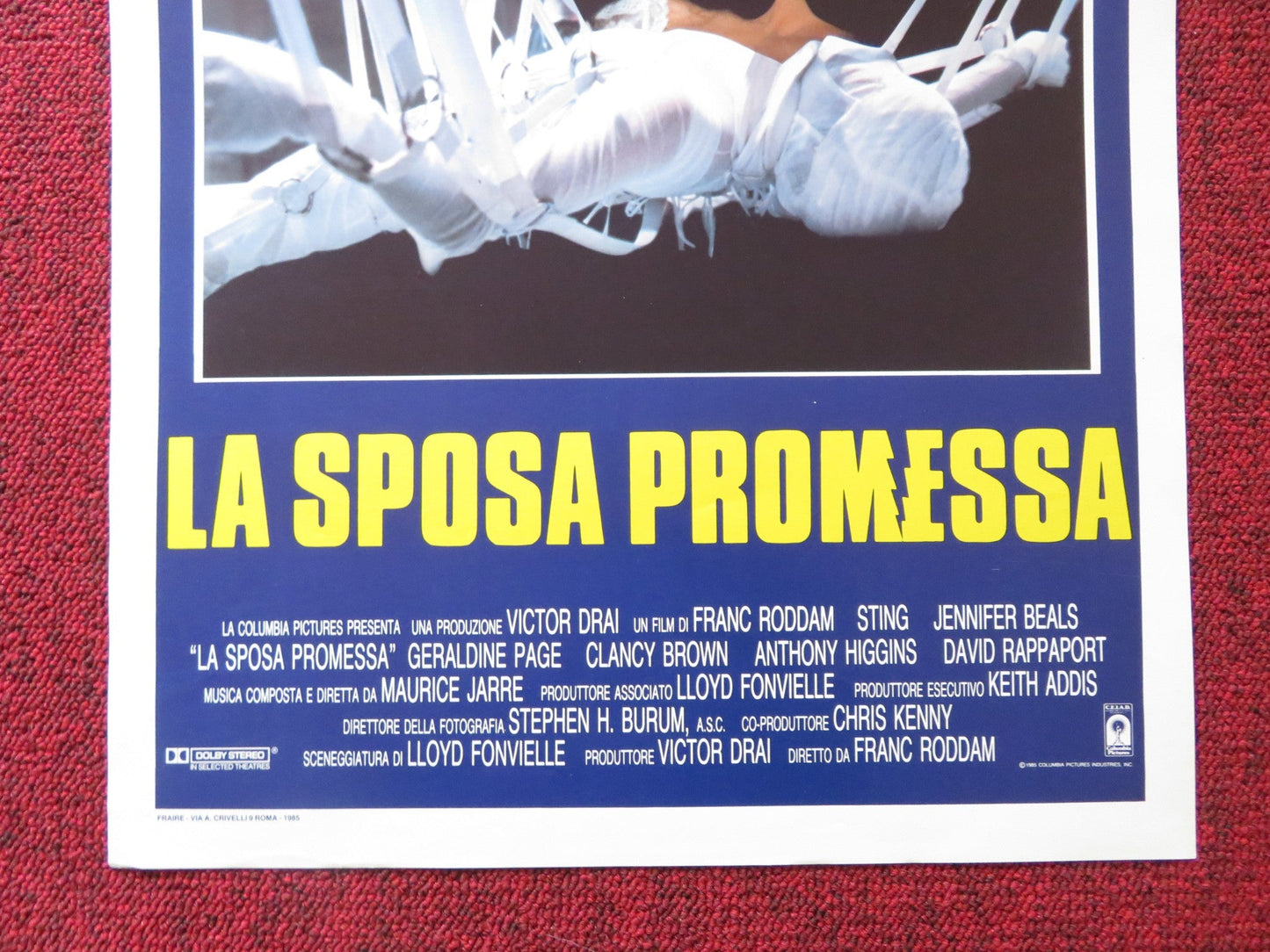 THE BRIDE ITALIAN LOCANDINA POSTER STING JENNIFER BEALS 1985 Rendezvous Cinema Movie posters