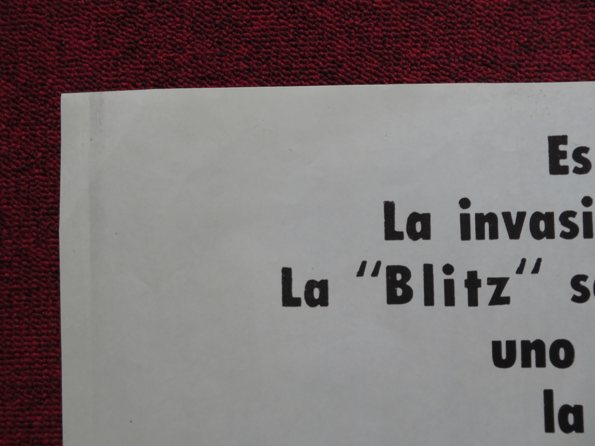 THE BRIDGE AT REMAGEN FOLDED ARGENTINA ONE SHEET POSTER G. SEGAL R. VAUGHN 1969 Rendezvous Cinema Movie posters