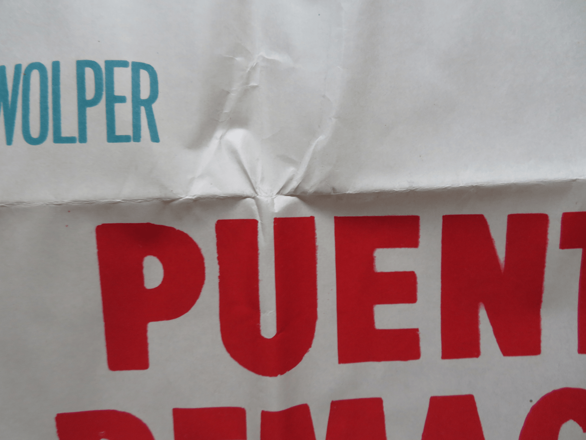 THE BRIDGE AT REMAGEN FOLDED ARGENTINA ONE SHEET POSTER G. SEGAL R. VAUGHN 1969 Rendezvous Cinema Movie posters