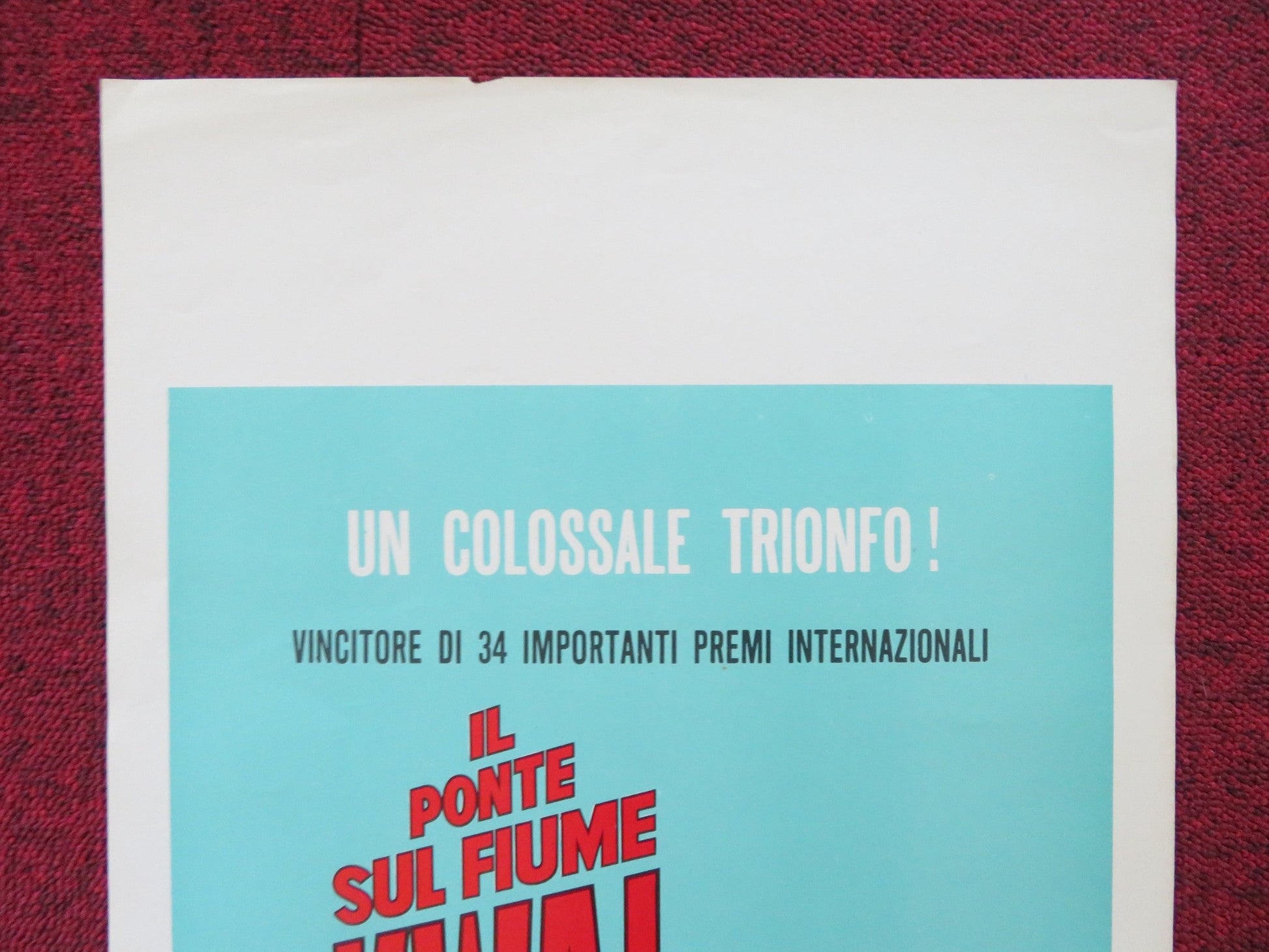 THE BRIDGE ON THE RIVER KWAI ITALIAN LOCANDINA POSTER ALEC GUINNESS R1970s Rendezvous Cinema Movie posters