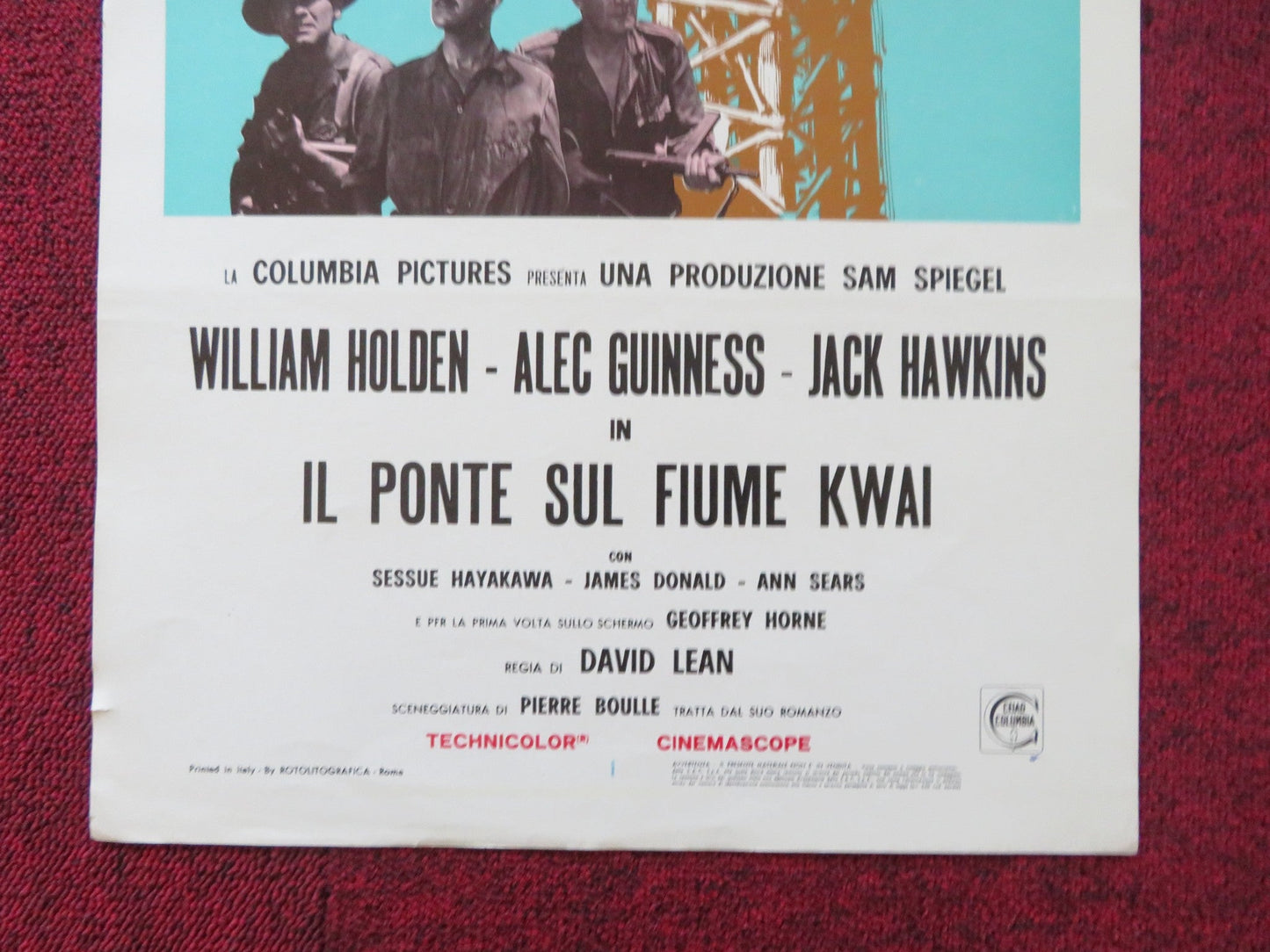 THE BRIDGE ON THE RIVER KWAI ITALIAN LOCANDINA POSTER ALEC GUINNESS R1970s Rendezvous Cinema Movie posters