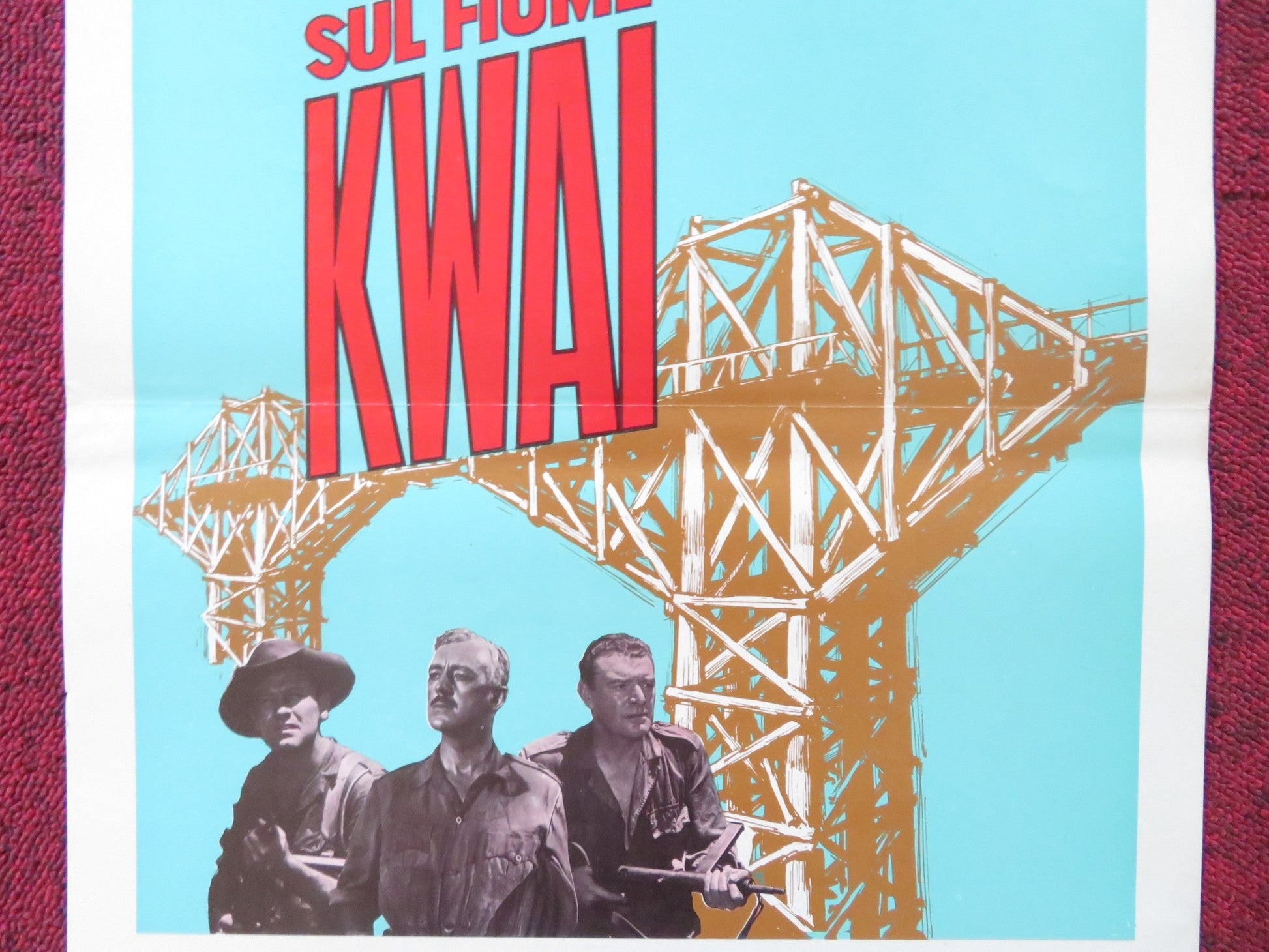 THE BRIDGE ON THE RIVER KWAI ITALIAN LOCANDINA POSTER ALEC GUINNESS R1970s Rendezvous Cinema Movie posters