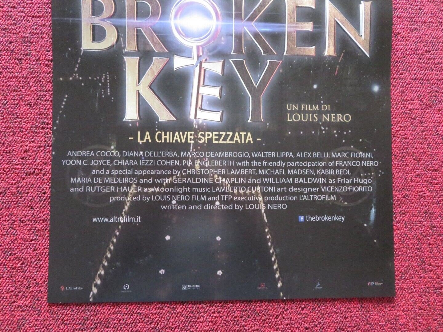 THE BROKEN KEY ITALIAN LOCANDINA (27"x12.5") POSTER RUTGER HAUER 2017 - Rendezvous Cinema