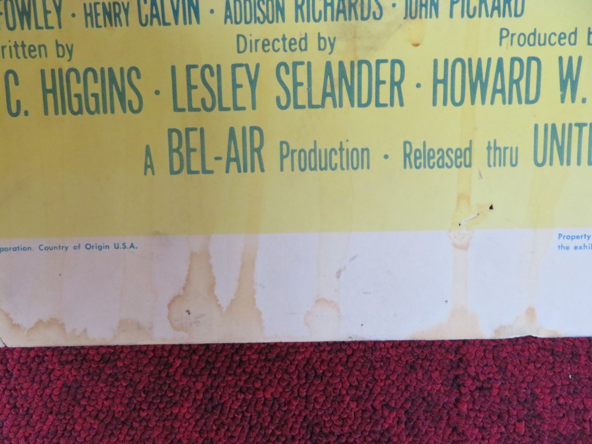 THE BROKEN STAR US INSERT (14"x 36") POSTER HOWARD DUFF LITA BARON 1956 Rendezvous Cinema Movie posters