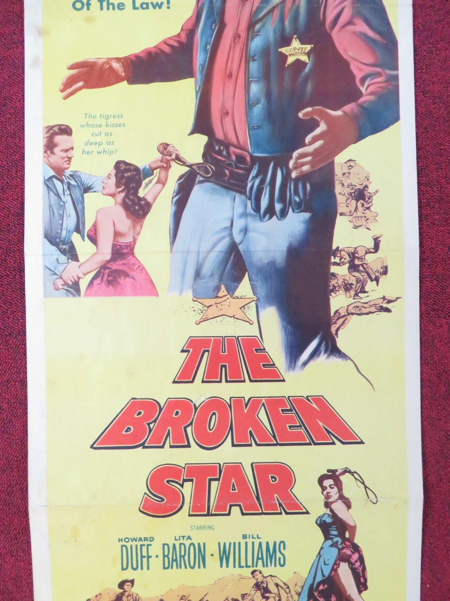 THE BROKEN STAR US INSERT (14"x 36") POSTER HOWARD DUFF LITA BARON 1956 Rendezvous Cinema Movie posters