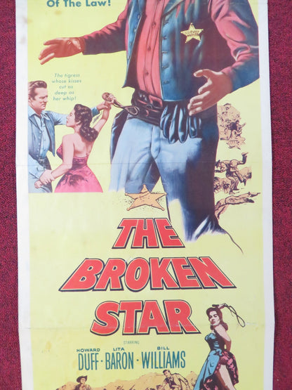 THE BROKEN STAR US INSERT (14"x 36") POSTER HOWARD DUFF LITA BARON 1956 Rendezvous Cinema Movie posters
