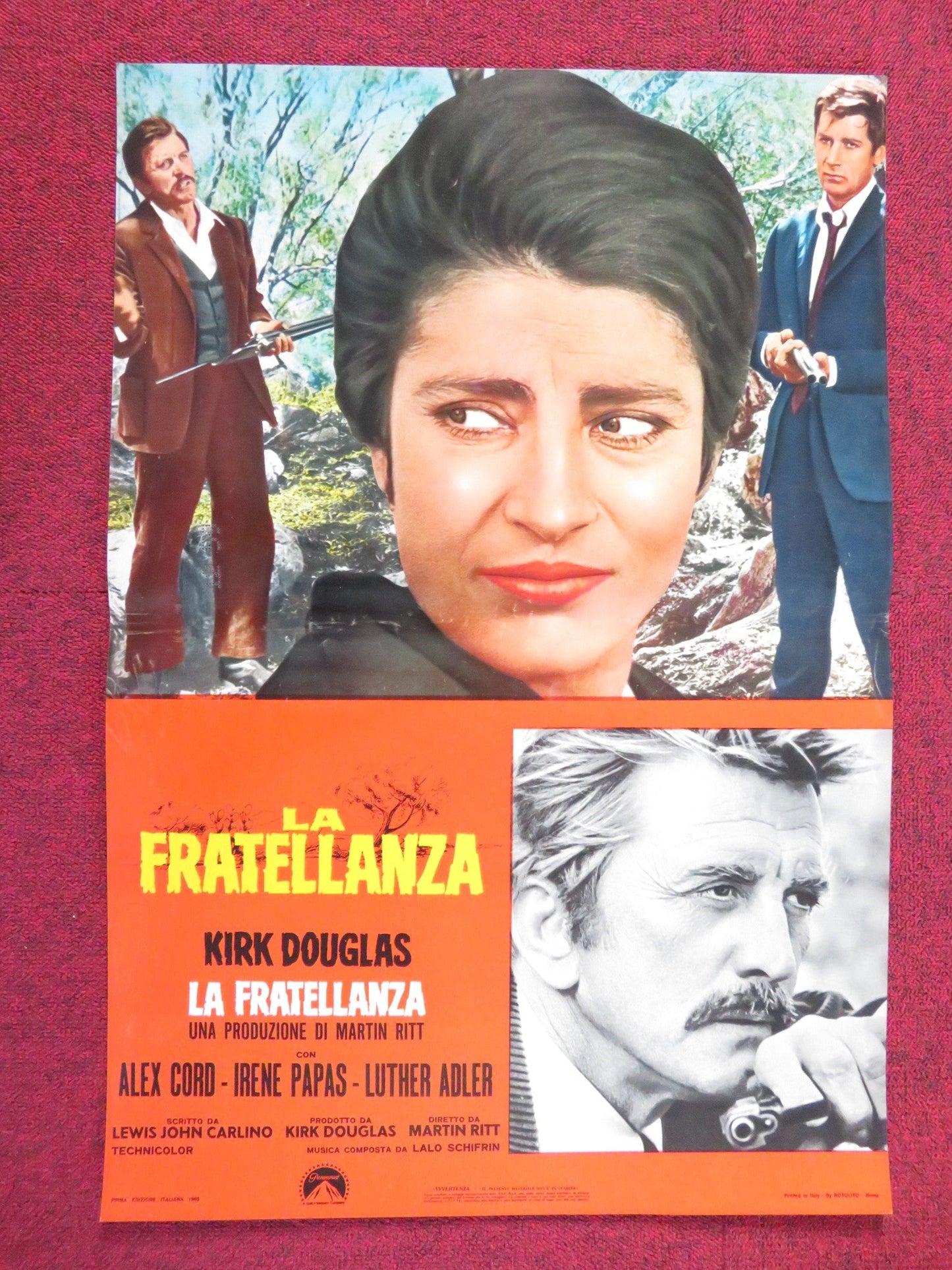 THE BROTHERHOOD - A ITALIAN FOTOBUSTA POSTER KIRK DOUGLAS ALEX CORD 1968 Rendezvous Cinema Movie posters
