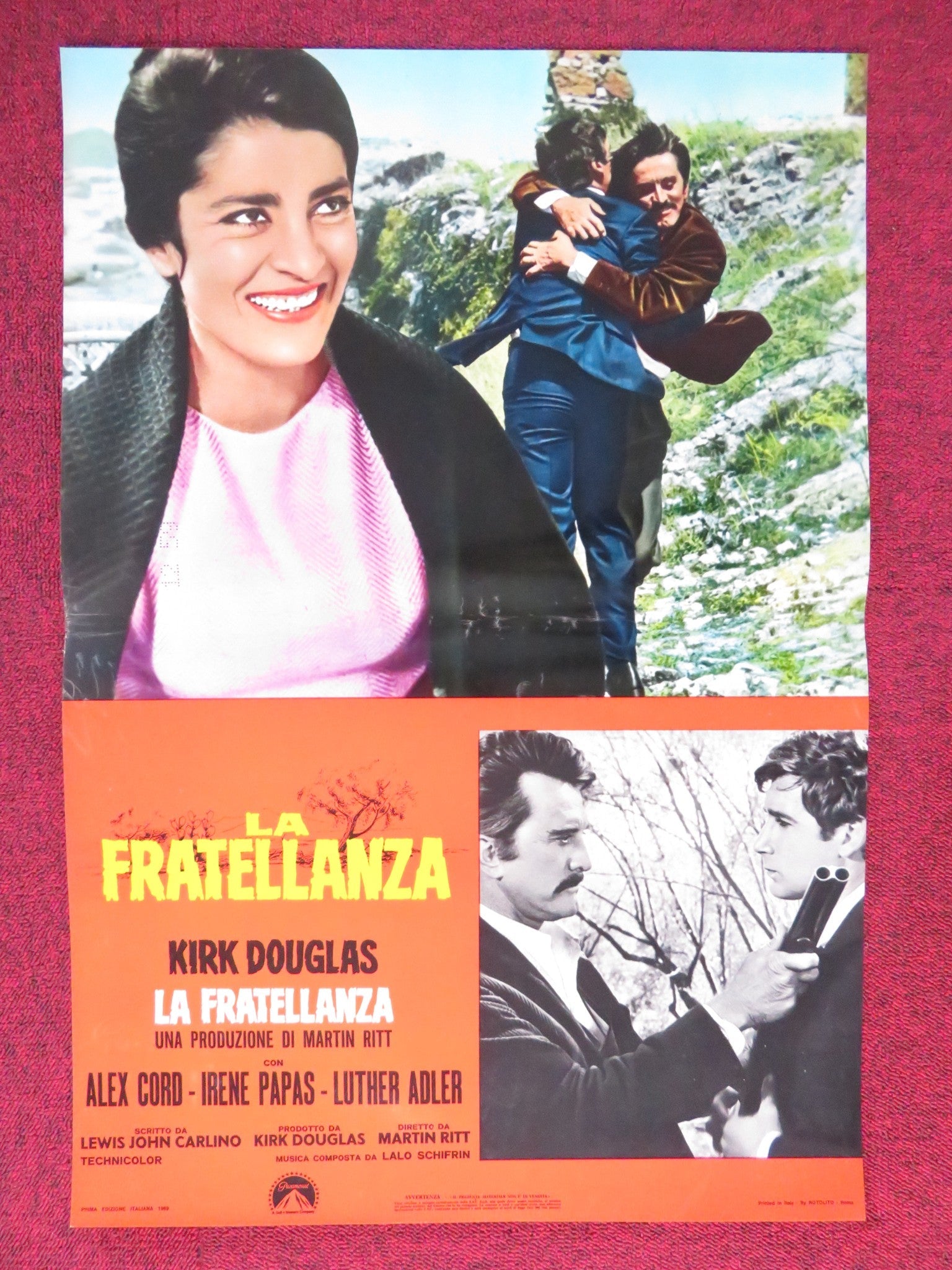 THE BROTHERHOOD - B ITALIAN FOTOBUSTA POSTER KIRK DOUGLAS ALEX CORD 1968 Rendezvous Cinema Movie posters