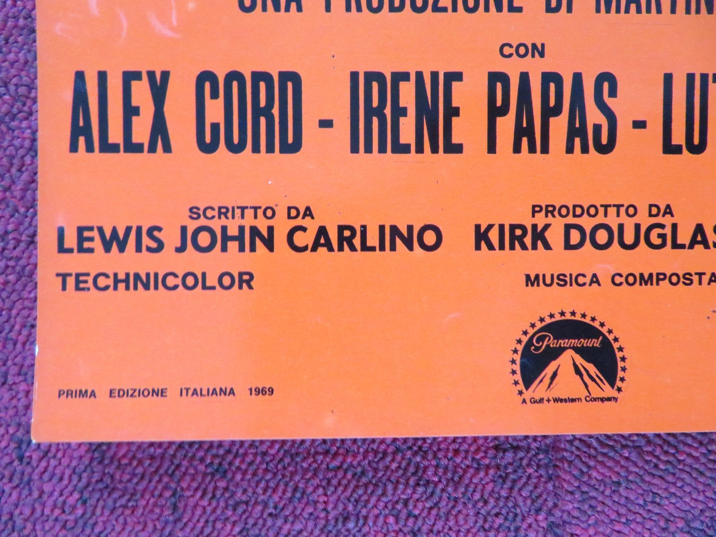 THE BROTHERHOOD - E ITALIAN FOTOBUSTA POSTER KIRK DOUGLAS ALEX CORD 1968 Rendezvous Cinema Movie posters