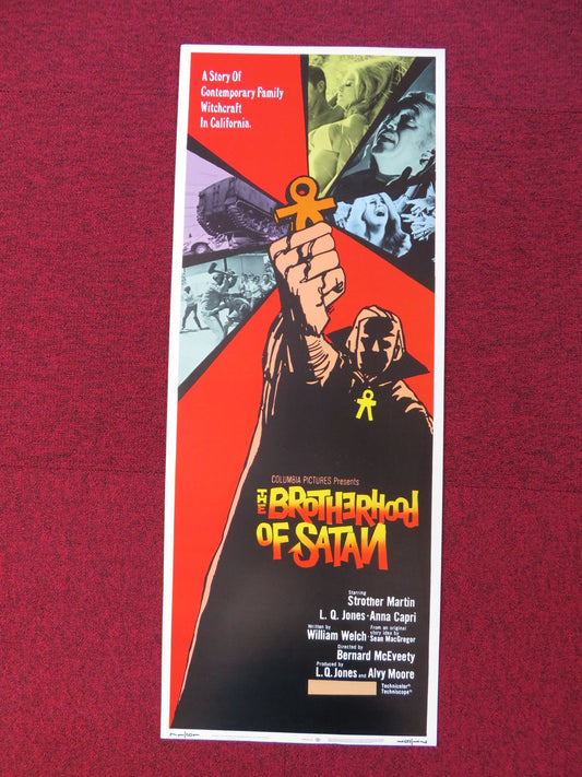 THE BROTHERHOOD OF SATAN US INSERT (14"x 36") POSTER STROTHER MARTIN 1971 Rendezvous Cinema Movie posters