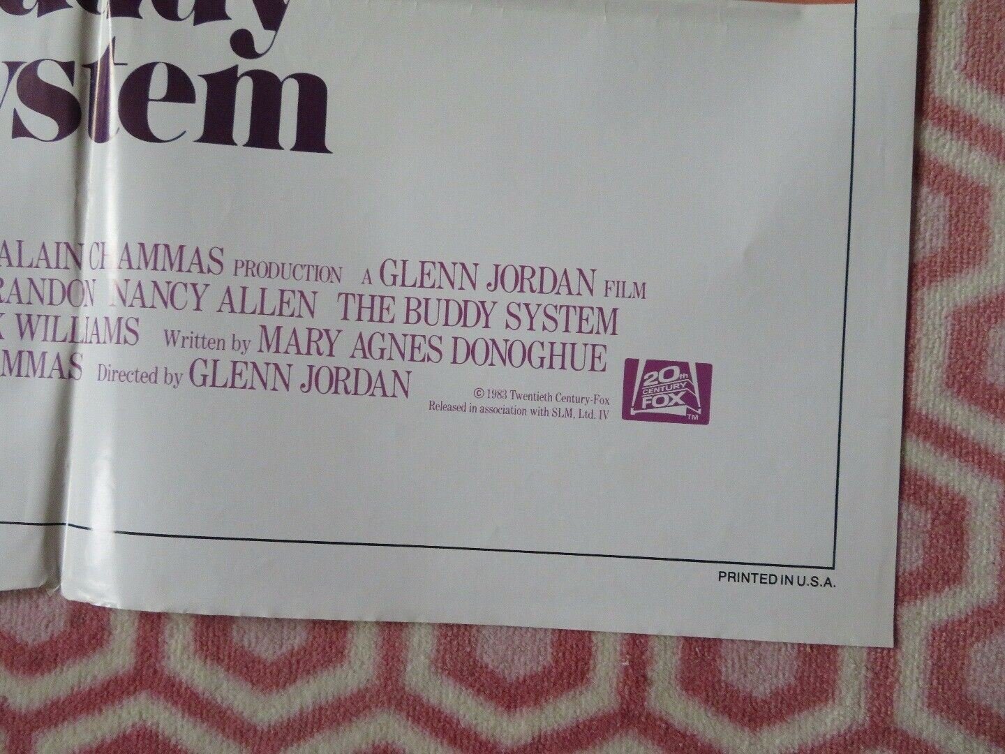 THE BUDDY SYSTEM US ONE SHEET POSTER RICHARD DREYFUSS SUSAN SARANSDON Movie posters