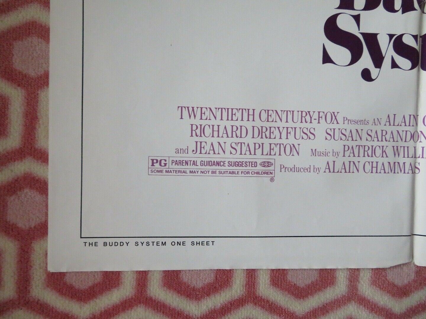 THE BUDDY SYSTEM US ONE SHEET POSTER RICHARD DREYFUSS SUSAN SARANSDON Movie posters