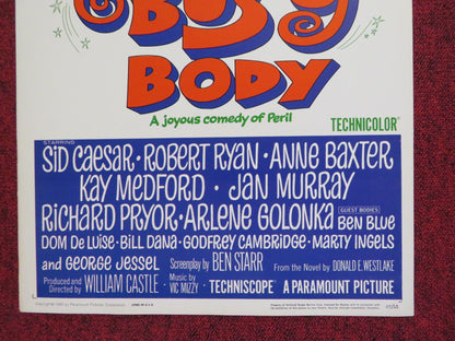 THE BUSY BODY US INSERT (14"x 36") POSTER SID CAESAR ROBERT RYAN 1966 Rendezvous Cinema Movie posters