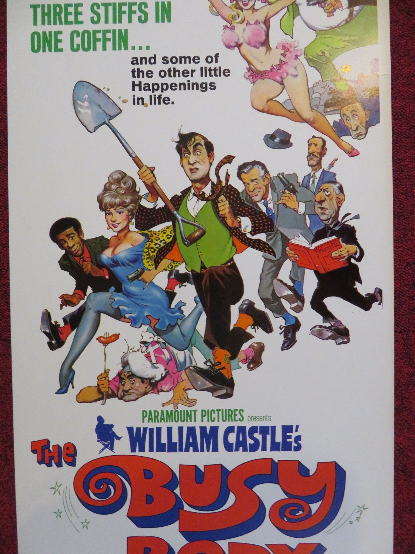 THE BUSY BODY US INSERT (14"x 36") POSTER SID CAESAR ROBERT RYAN 1966 Rendezvous Cinema Movie posters