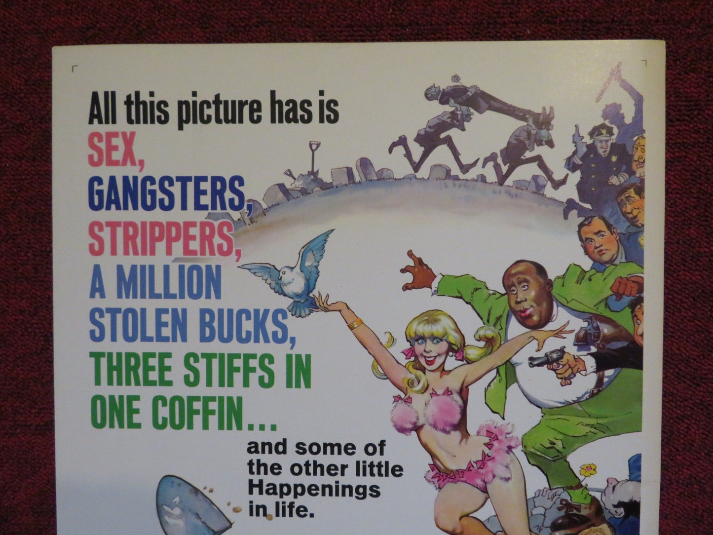 THE BUSY BODY US INSERT (14"x 36") POSTER SID CAESAR ROBERT RYAN 1966 Rendezvous Cinema Movie posters