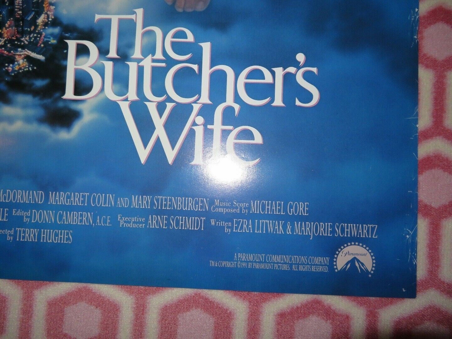 THE BUTCHER'S WIFE US ONE SHEET ROLLED POSTER DEMI MOORE JEFF DANIELS 1991 Movie posters