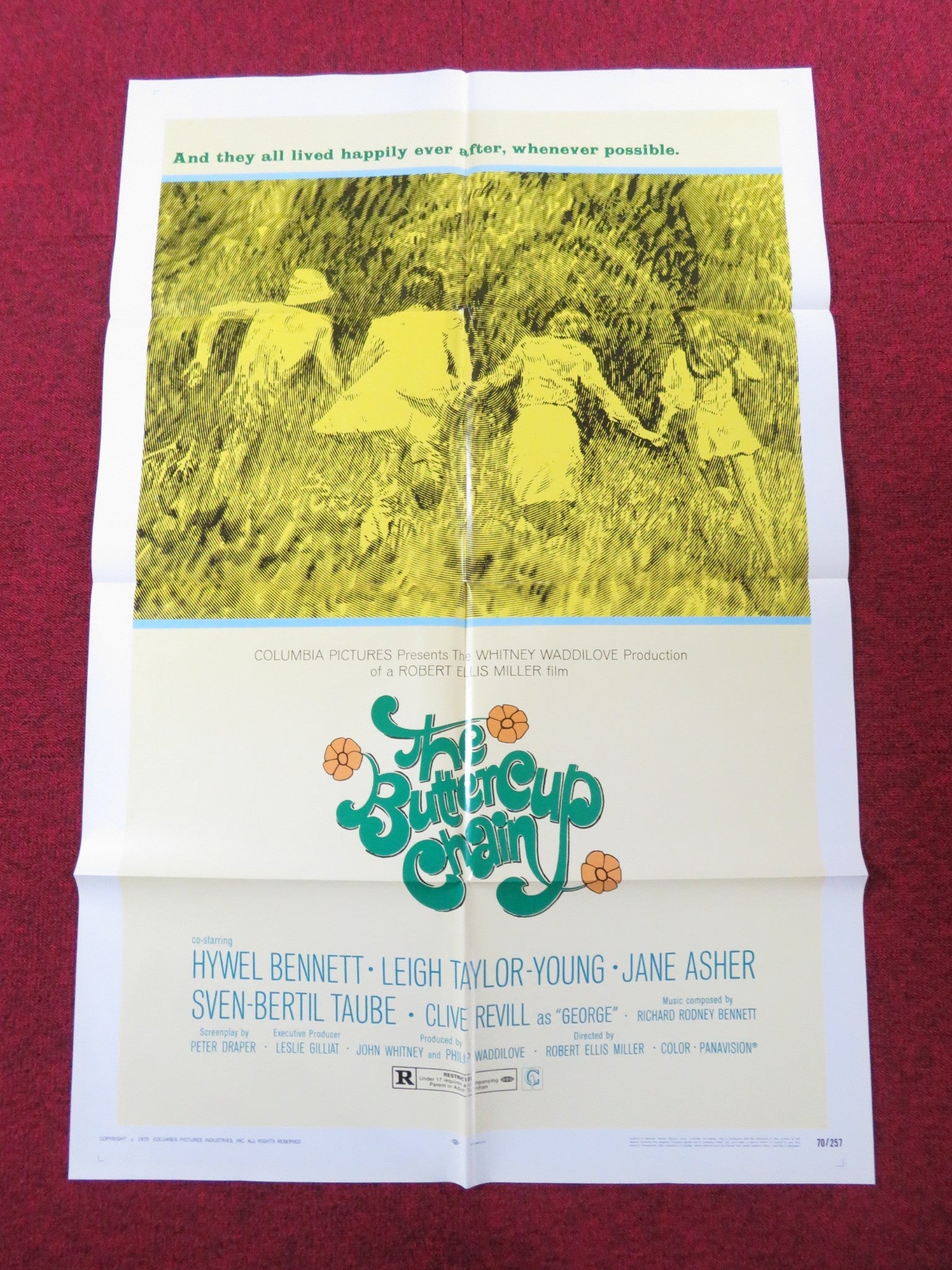 THE BUTTERCUP CHAIN FOLDED US ONE SHEET POSTER HYWEL BENNETT JANE ASHER 1970 Rendezvous Cinema Movie posters