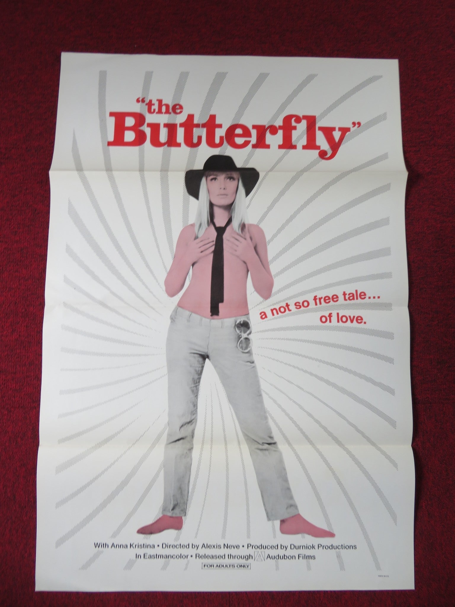 THE BUTTERFLY US TRI FOLDED ONE SHEET ROLLED POSTER ANNA KRISTINA L. BAUER 1970 Rendezvous Cinema Movie posters