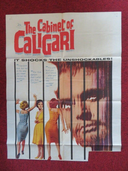 THE CABINET OF CALIGARI FOLDED US ONE SHEET POSTER ROGER KAY 1962 Movie posters